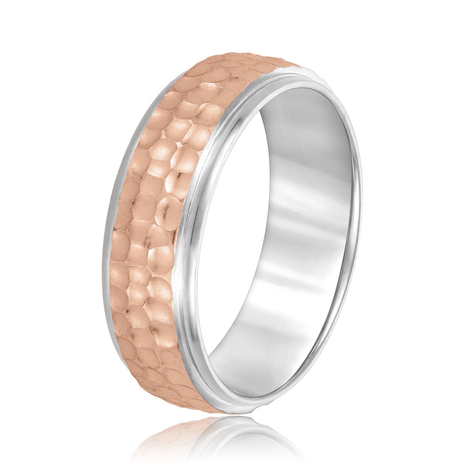 Men's Classic Hammered Step Edge Band-VIRABYANI